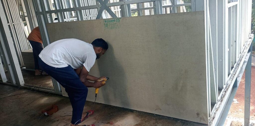 9. Cement Fiber Board Work First Floor