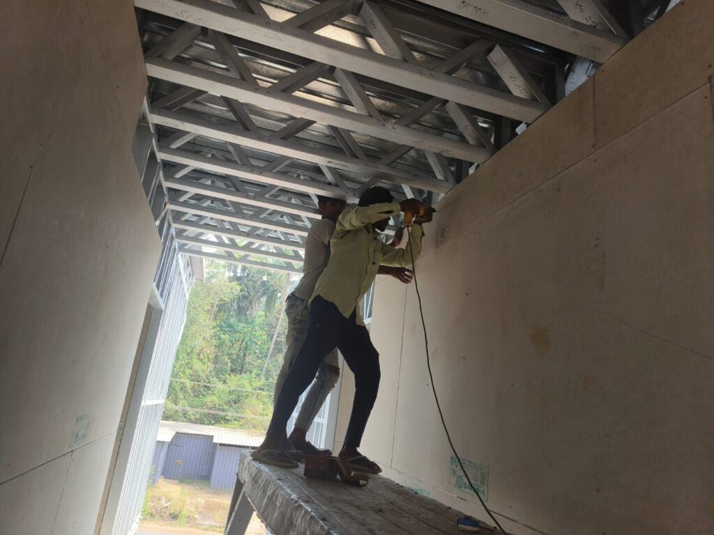 9. Cement Fiber Board Work First Floor.